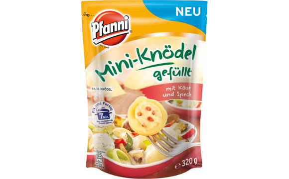 Artikelbild Pfanni Mini-Knödel gefüllt mit Käse und Speck / Unilever Deutschland