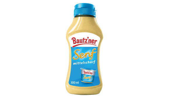 Bautz‘ner Senf Mittelscharf in der Squeeze-Flasche / Develey Senf & Feinkost