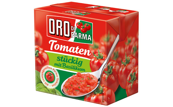 Oro di Parma Stückige Tomaten mit Basilikum / Hengstenberg