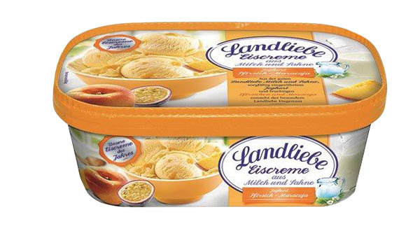 Landliebe Eiscreme Joghurt-Pfirsich-Maracuja / R&R Ice Cream Deutschland