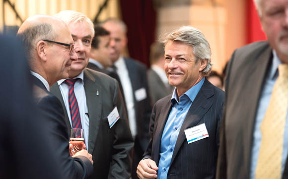 Netzwerker (v. r.) Klaus Lellé (Halloren), Ulrich Wiegel (Rotkäppchen), Michael Andritzky (Verband der Ernährungswirtschaft).