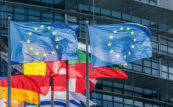European Union Flags in Strasbourg