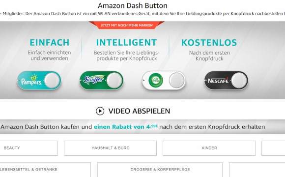 Weitet Angebot an „Dash“-Buttons aus
