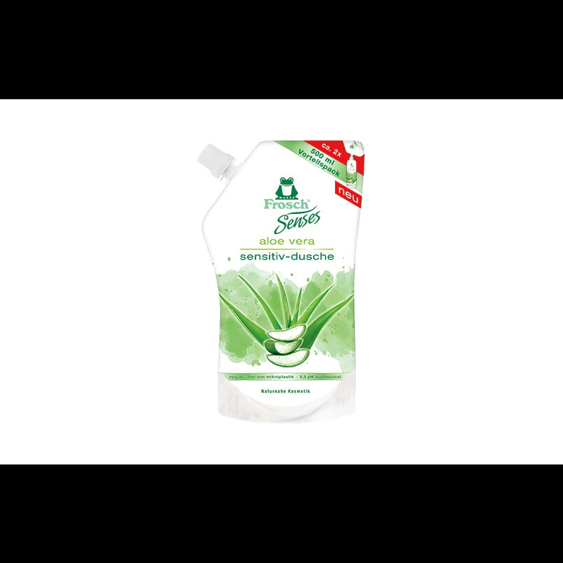 Bad- und Duschpflege - Silber - Frosch Senses Aloe Vera Sensitiv-Dusche NFB  500 ml / Werner & Mertz  Lebensmittelpraxis.de