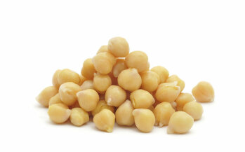 Kichererbsen: haselnuss‧ähnliche Form, beige Farbe und nussiger Geschmack. Grundlage für Falafel und Hummus.