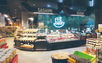 Der Sushi-Shop ist farblich an das Gesamtkonzept angepasst.