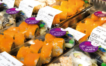 Die Suhsi-Kreationen von EatHappy finden sich auch in den Convenience- Regalen.