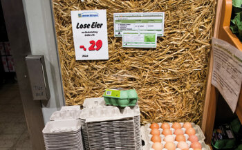 Transparenz: Eine Tabelle erläutert dem Kunden ganz genau was Begriffe wie Boden- oder Freilandhaltung bei der Eierproduktion bedeuten.