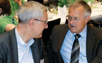 Im Gespräch: Lidl-Aufsichtsrat Jürgen Kisseberth (l.) und Ex-Finanzminister Hans Eichel während der Abendveranstaltung.