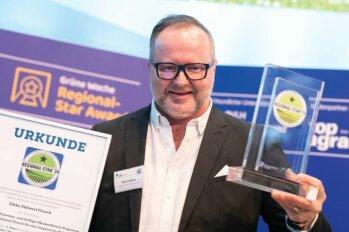 Axel Lienhard, Teamleiter Produktionsbetriebe Marketing, Edeka Südwest, erkämpfte den ersten Rang in der Kategorie Verarbeitung für das Markenfleischprogramm „Hofglück“ der Edeka Südwest Fleisch.