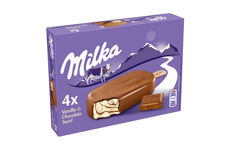 Milka Vanilla & Chocolate Swirl Stieleis/Froneri Ice Cream Deutschland