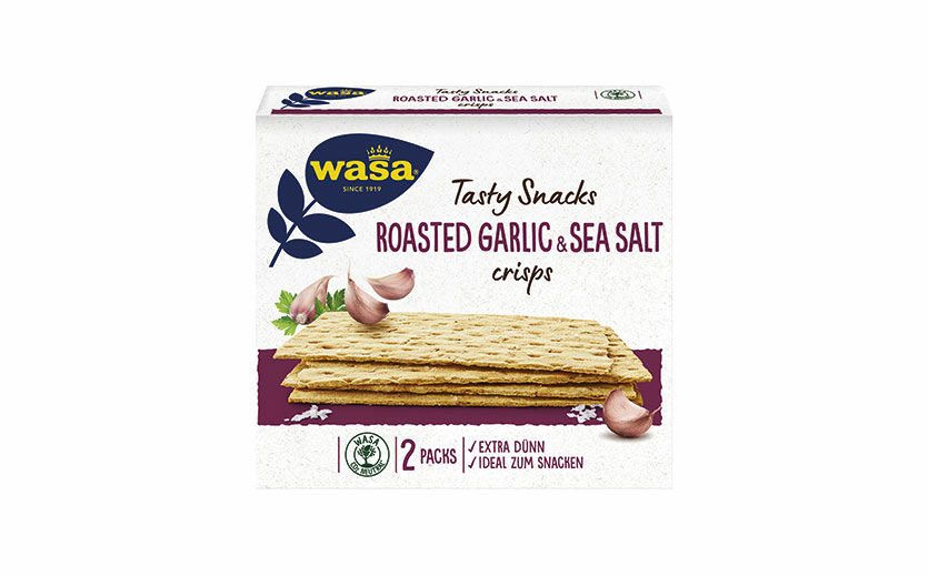 Wasa Tasty Snacks Crisps Roasted Garlic & Sea Salt / Wasa 