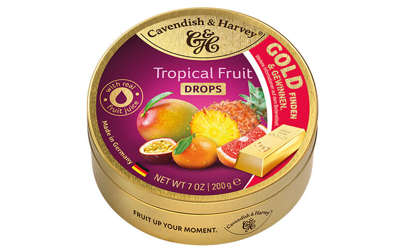 Cavendish & Harvey modernisiert Bonbon-Marke und setzt auf goldene Dose