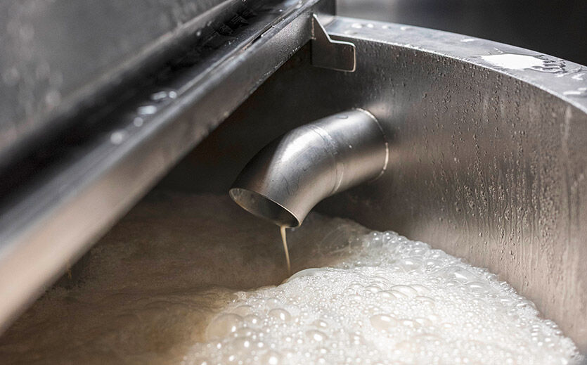 Die Grundmasse für Milcheis besteht aus Vollmilch, Butter, verschiedenen Zuckerarten, Eigelb und Salz.