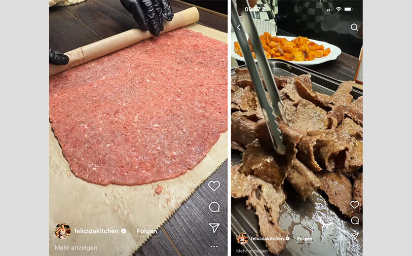 Im Trend: Hackfleisch auf Backpapier ausrollen.