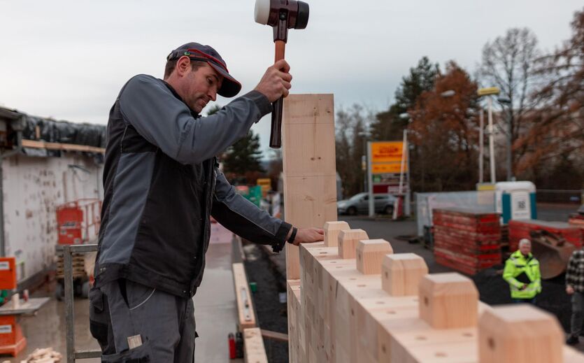 Netto baut Filiale in Fulda mit Holzbausteinen aus