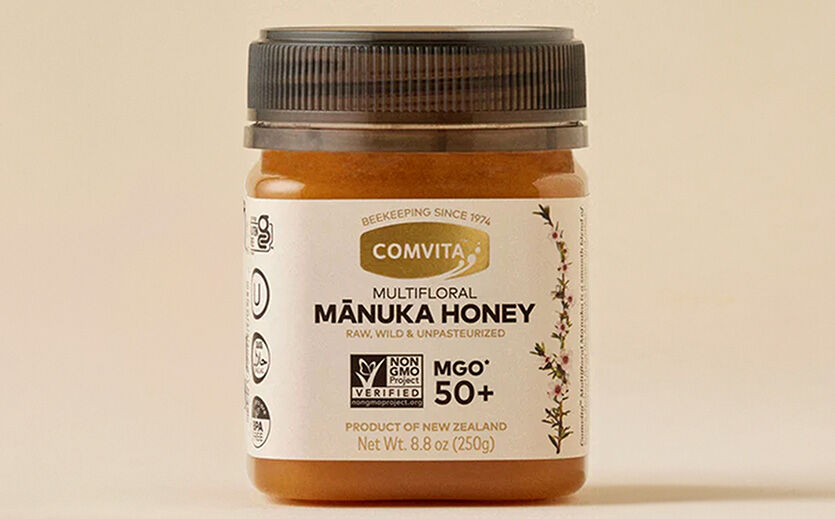 Comvita-Finanzvorstand Greenwood tritt zurück: Ein Glas Manuka-Honig von Comvita.