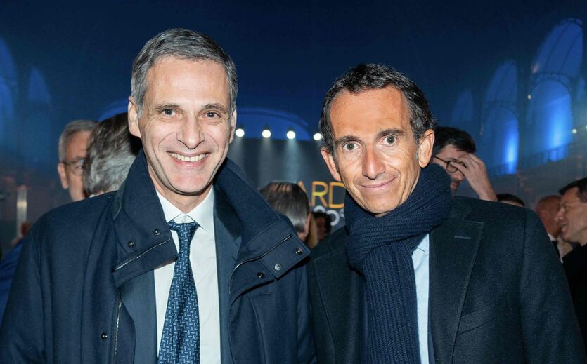 Familie Saadé steigt bei Carrefour ein: Rodolphe Saadé (links) und Carrefour-Chef Alexandre Bompard (rechts). 