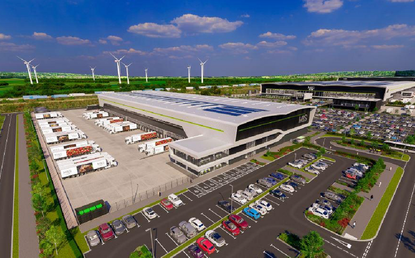 Visualisierung des geplanten Marks-&-Spencer-Distributionszentrums in Daventry.