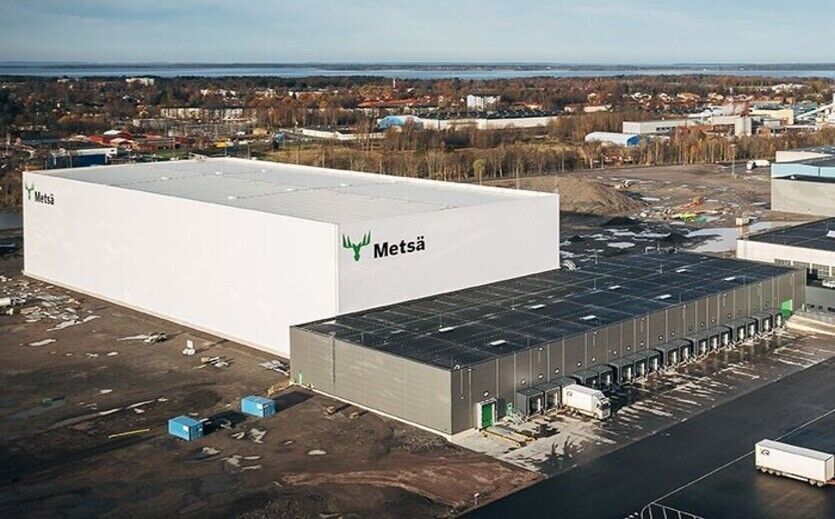 Außenansicht des erweiterten Metsä-Werks in Mariestad