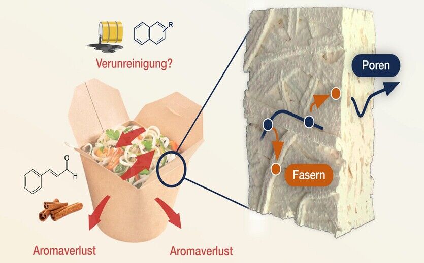 Grafische Darstellung zur Durchlässigkeit von Papierverpackungen.