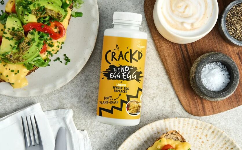 Crackd startet Verkauf pflanzlicher Eier in den USA: Eine Flasche Crackd.