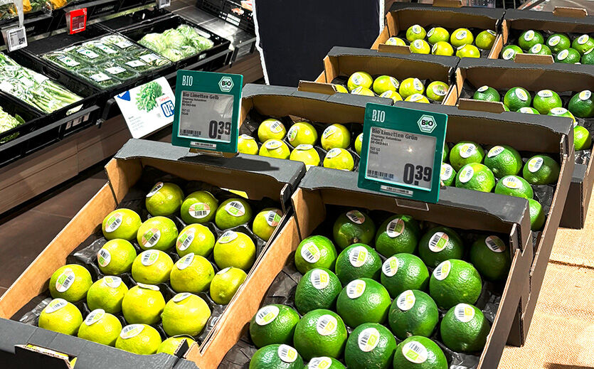 Mit Rabatt verkaufen sich gelbe Limetten fast dreimal so gut