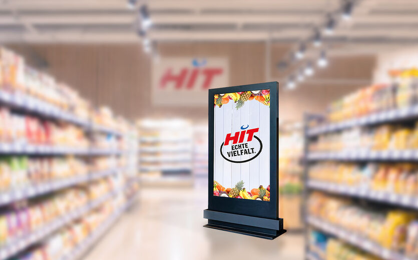 Artikelbild zu Artikel Hit rüstet knapp 100 Märkte mit digitalen Werbedisplays aus