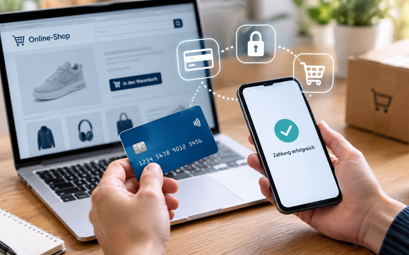 Studie zum digitalen Bezahlen: digitales Warenkorb-Symbol.