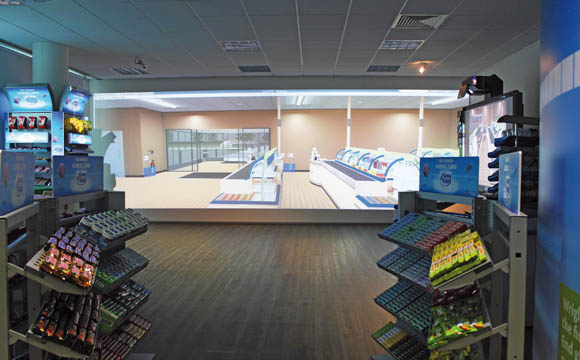 Die Kassenzone der Zukunft: Hier noch als 3-D-Darstellung, gibt es sie sicher bald auch real. (Quelle: Wrigley)