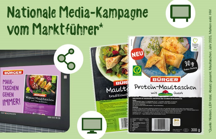 Nationale Medienkampagne mit Protein-Maultaschen