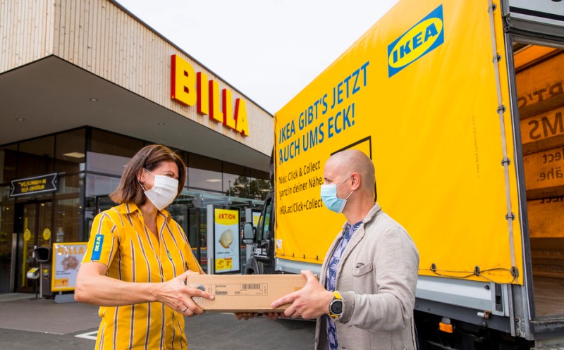 Ikea Truck beim Billa in Obertrum, am 16.7.2020 | (c) IKEA/Johannes Brunnbauer