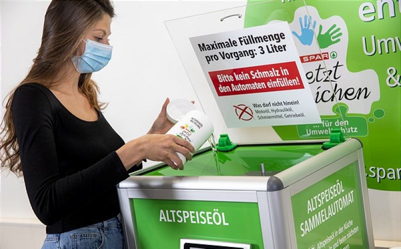 Artikelbild Spar Austria bietet Speiseöl-Entsorgungsstation an